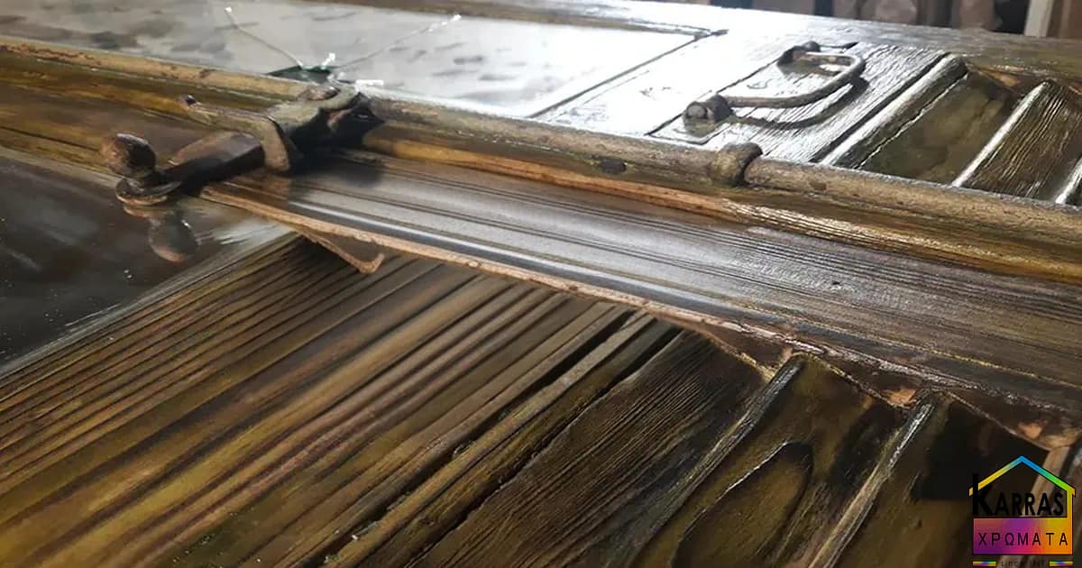 DIY Εφαρμογές για παλαίωση ξύλου σε παλιά παντζούρια Καρράς Χρώματα